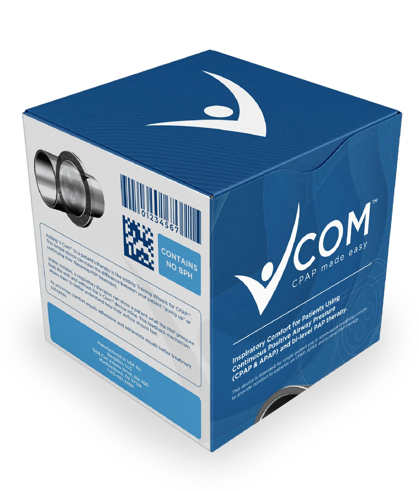 V-com for CPAP box